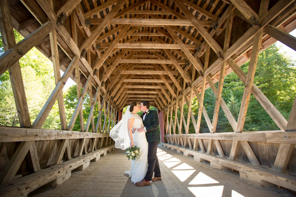 Vermont covered bridge wedding photos