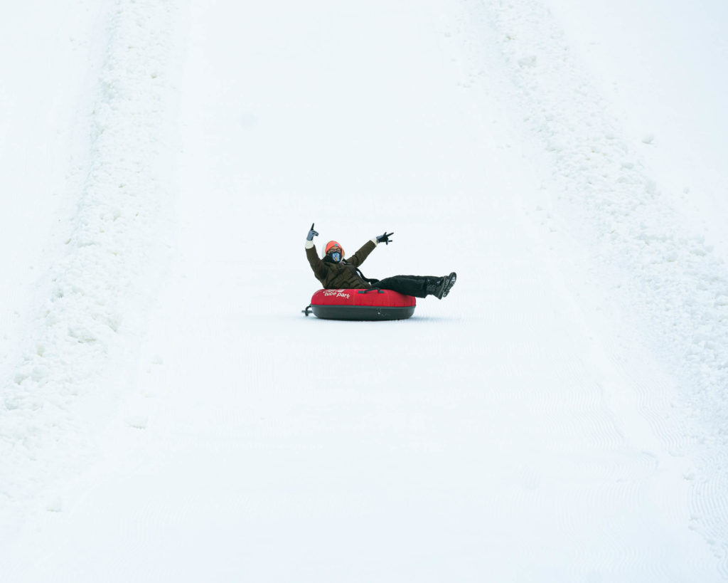 Snow tubing in Vermont
